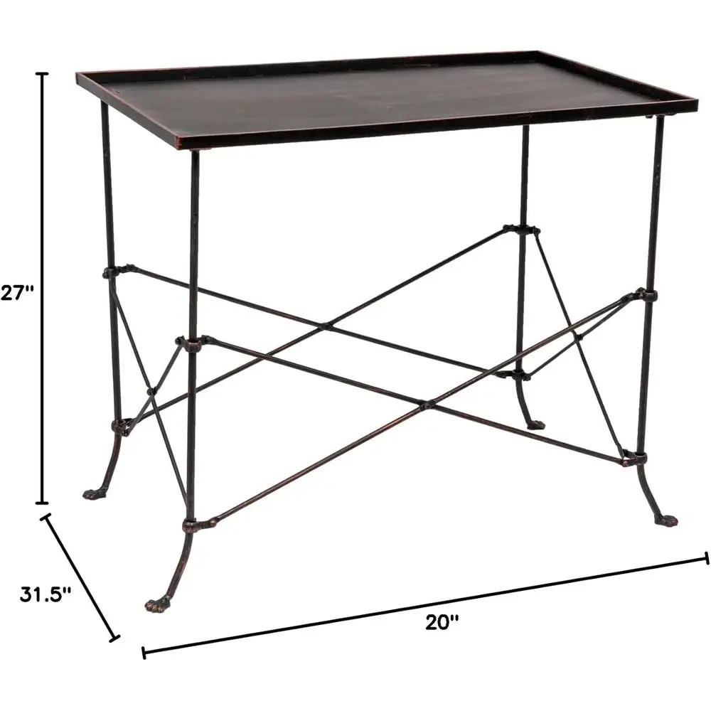 27 Rectangle Metal Accent Table, Bronze