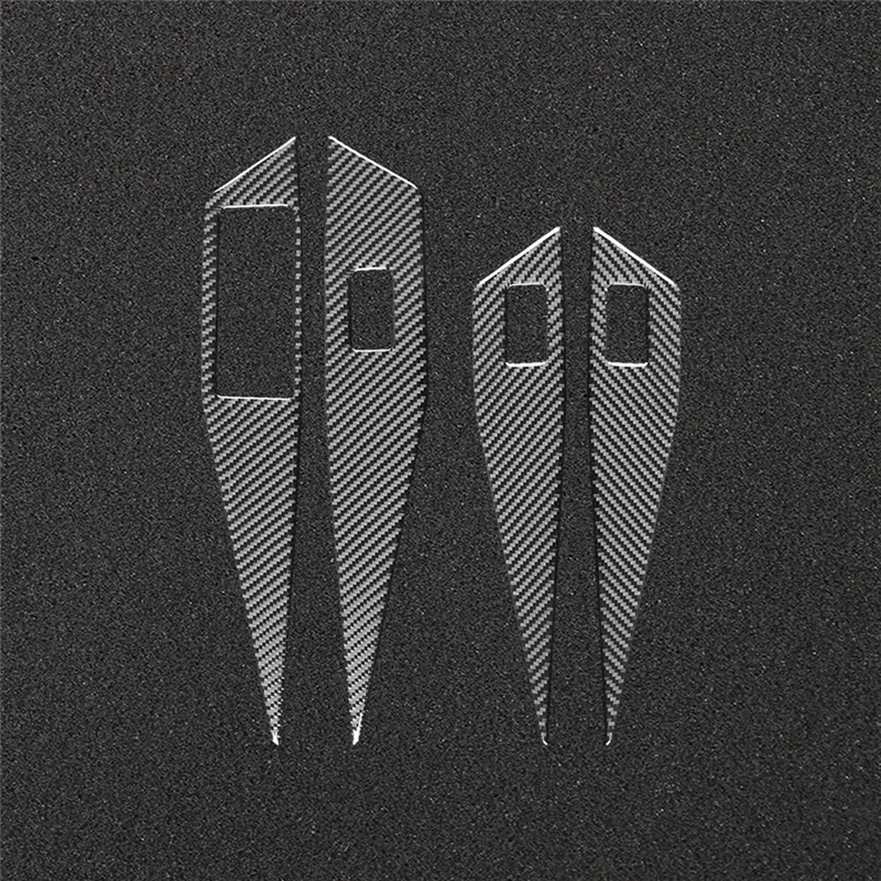 ل VW ID.4 ID4 2021-2023 LHD ألياف الكربون باب السيارة زجاج النافذة رفع التبديل زر إطار الكسوة تزيين غطاء ملصق #3