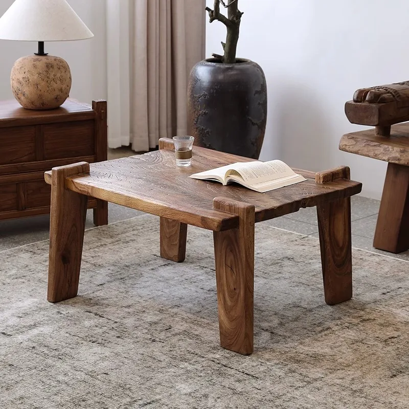 Wabi World Solid Wood  Tatami Coffee Table, Balcony Japanese-Style Wabi Sanfeng Medieval Homestay Furniture