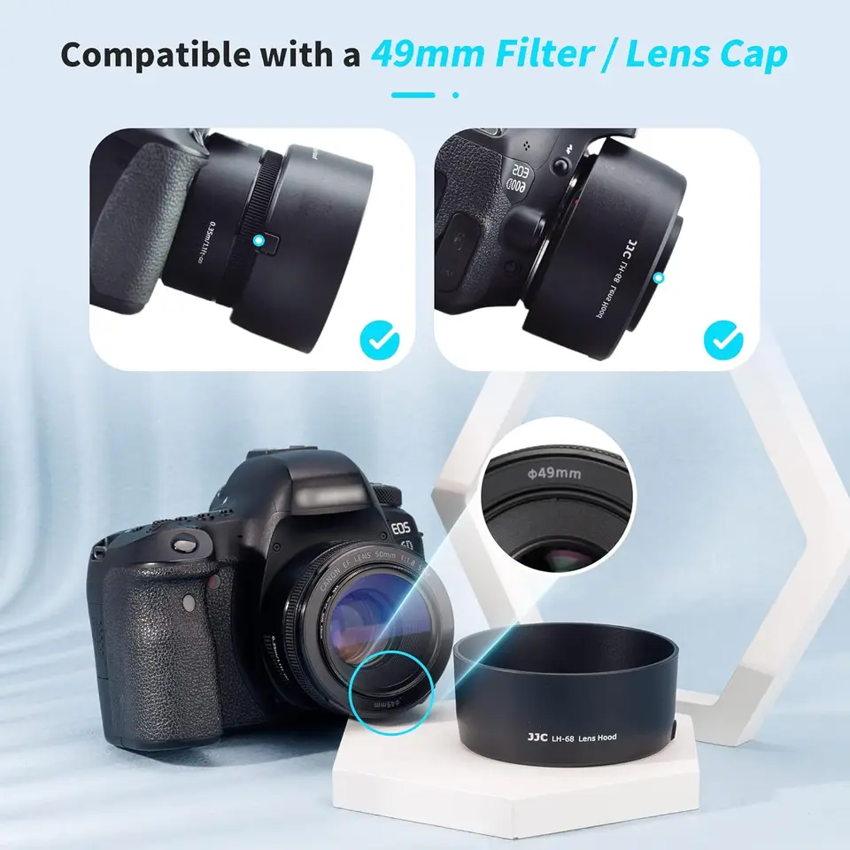 JJC 専用リバーシブルカメラレンズフードシェード Canon EF 50mm F1.8