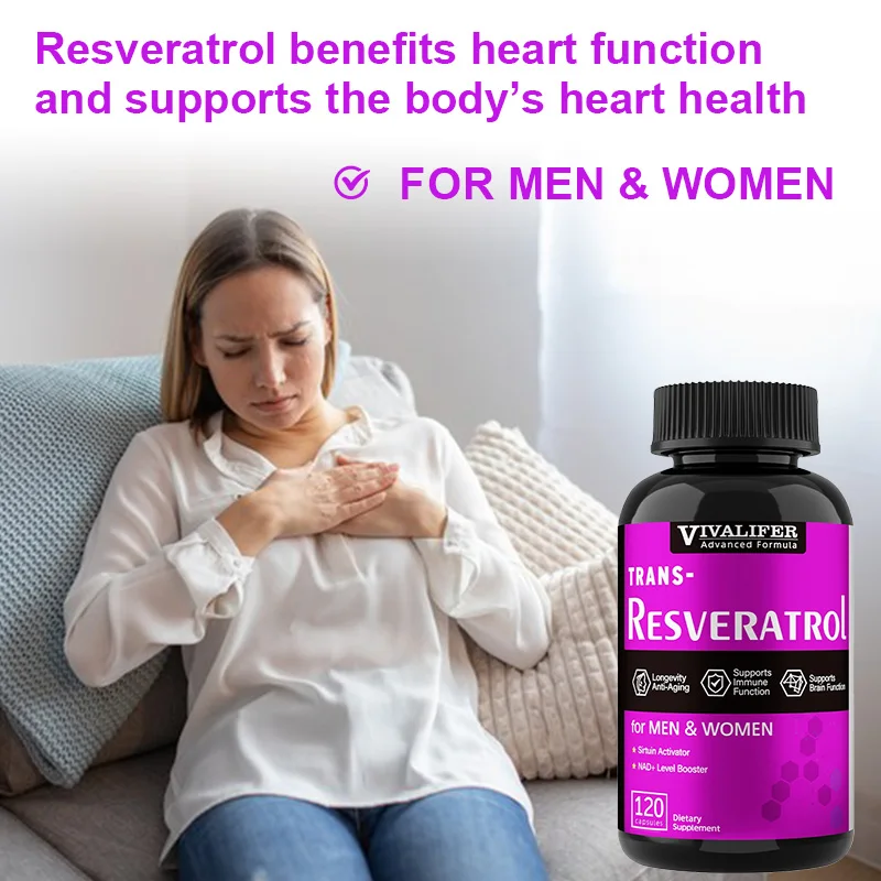 VIVALIFER Resveratrol 1240 Mg, 120 Capsules - Anti-aging, Immunity, Joint Support