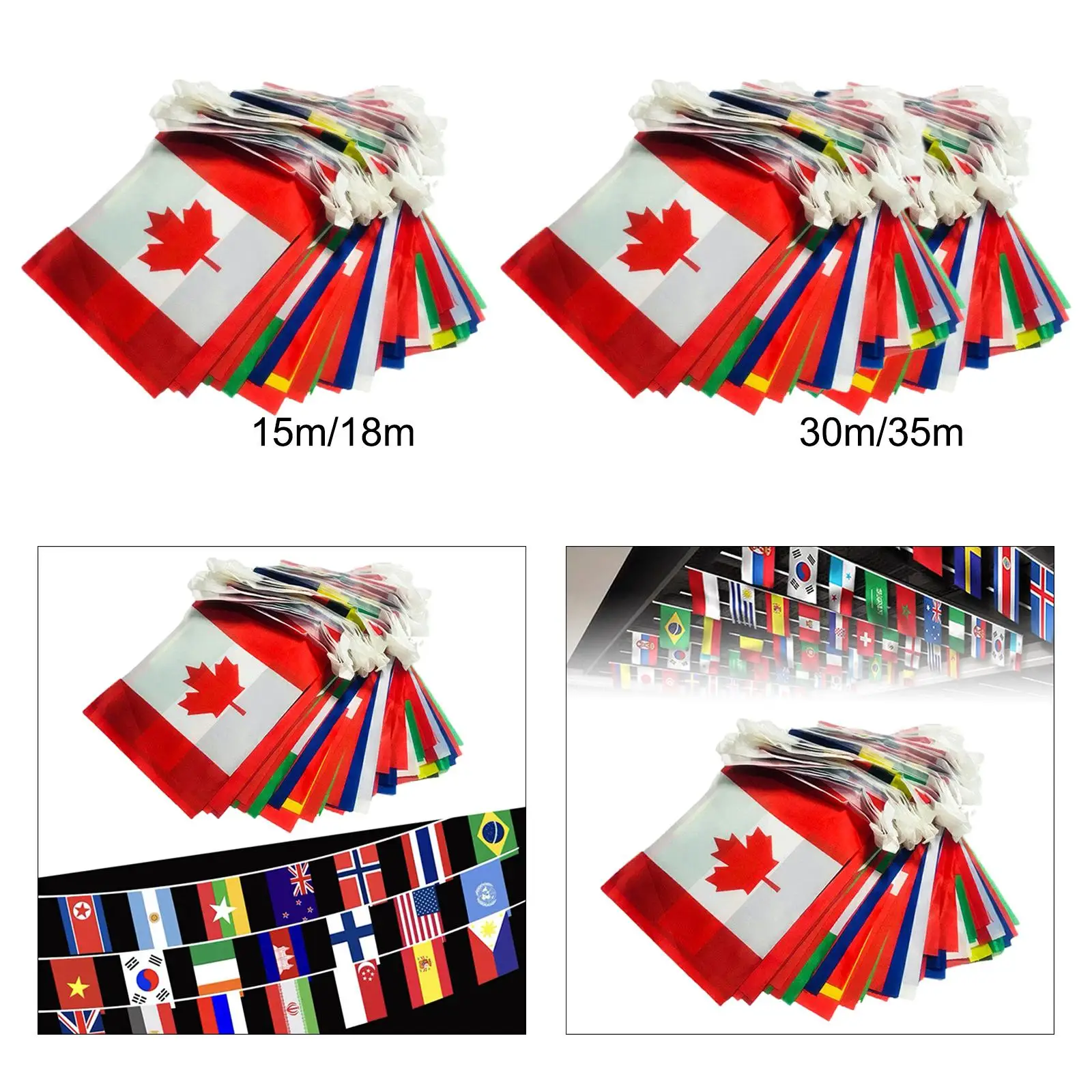 World String Flags Banner Set Weltflaggen, einfach zu installieren, verschiedene Länder