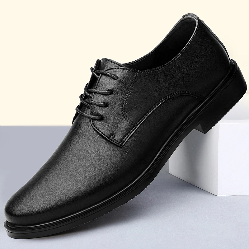 Mens Oxford Shoes lace up fashion Genuine Leather Brogue Dress Shoes outdoor Classic Business Formal wedding party Shoes Man