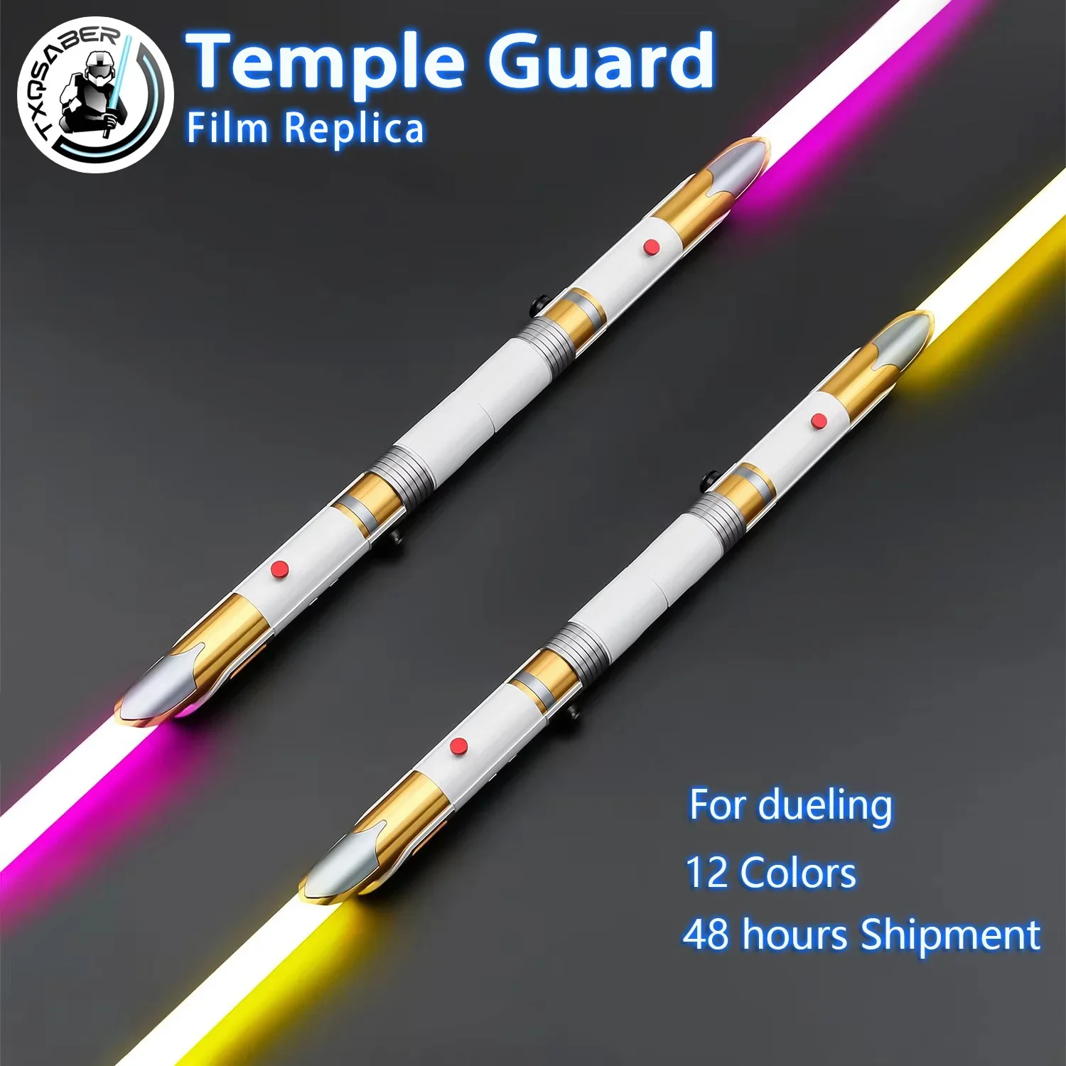 TXQSABER Jedi Temple Guard Double Blades sword Smooth Swing Metal Handle lightsaber Cosplay FOC jedi sword 12 Colors foc dueling