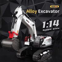 HUINA 1:14 Remote Control Engineering Vehicle 1594 White 22-Channel Alloy Model Refitted Machine Large Remote Control Excavator