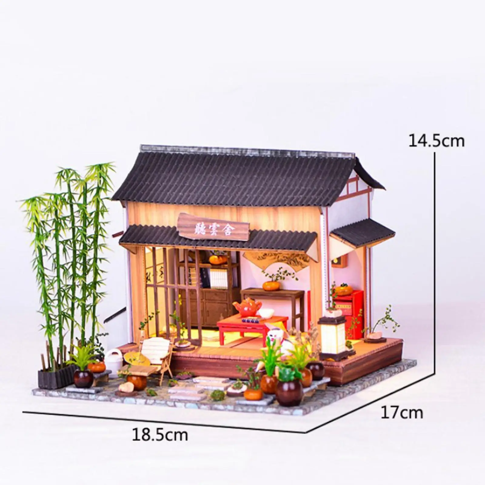 

Wooden DIY Miniature Dollhouse Kit with Furniture and Accessories, 1:24 Scale Wooden Dollhouse Kit for Kids & Adults