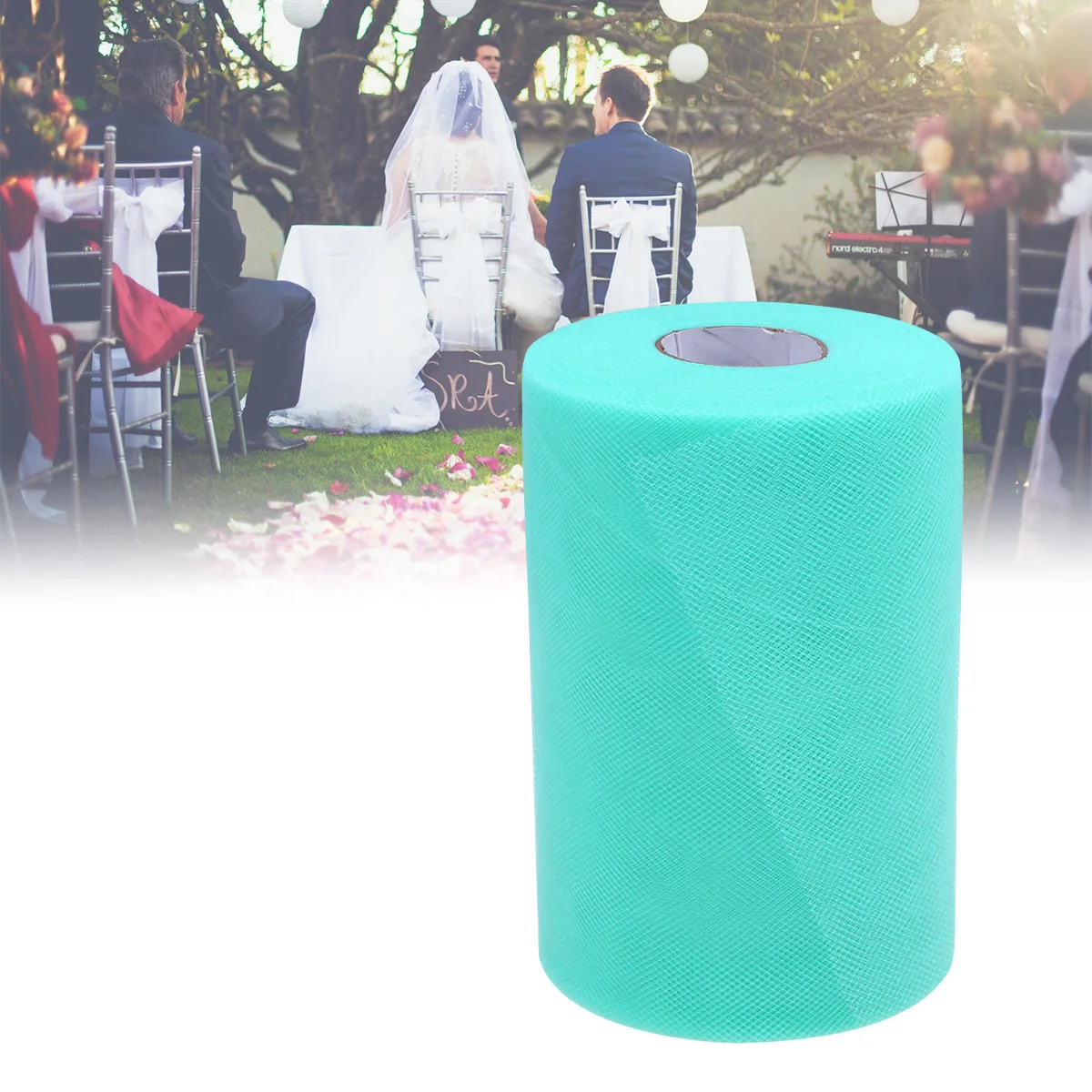 Green Tulle Netting Roll Fabric Ribbon Spool 15cmx100 Yards for Wedding Party Decorations DIY Bow Tutu Skirt Gift Wrapping Craft