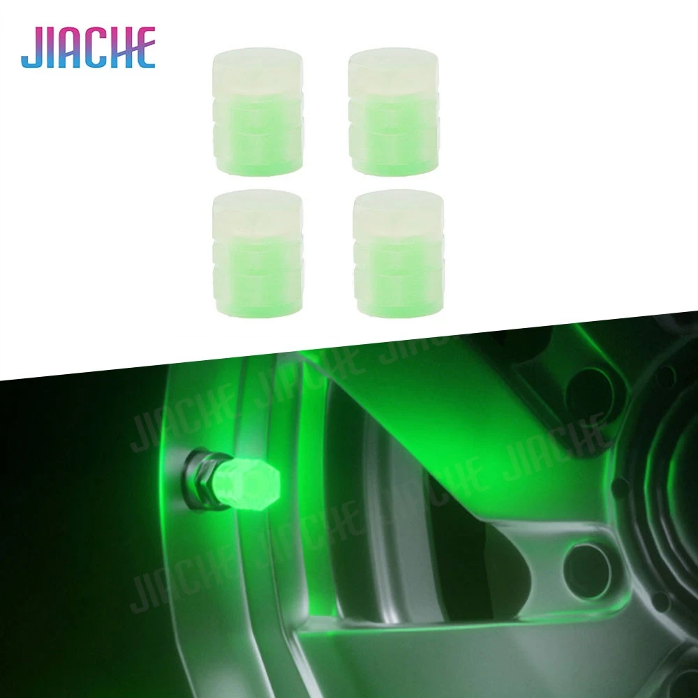 

4PCS Luminous Tire Valve Caps 5 Colors Car Motorcycle Bike Glowing Valve Cover Car Tyre Wheel Hub Rim Styling Auto Accessories