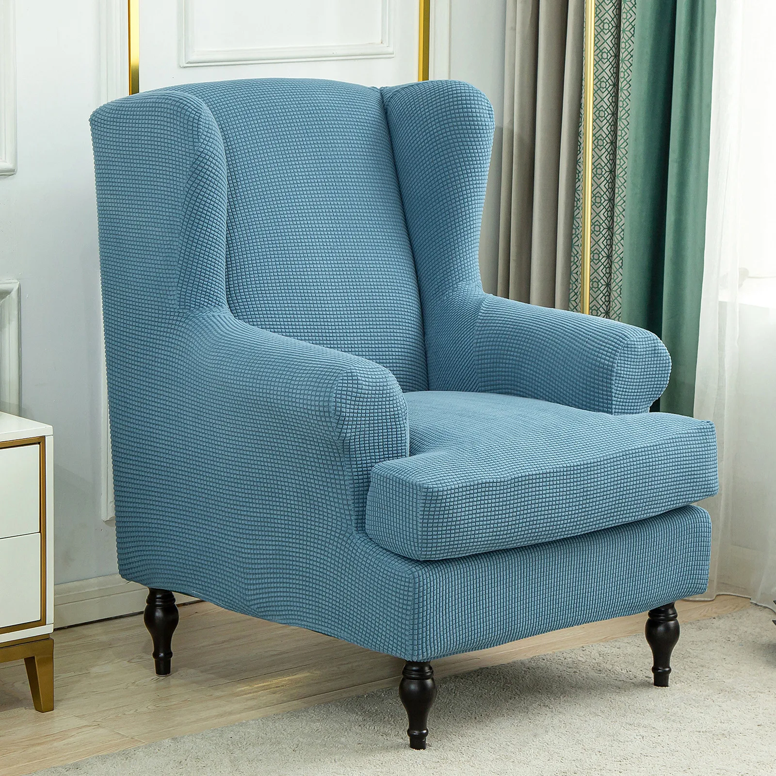Cross-border Hot Sales Simple Modern Elastic Full Package Tiger Stool Cover Leisure Stool Cover Plaid Sofa Chair Cover