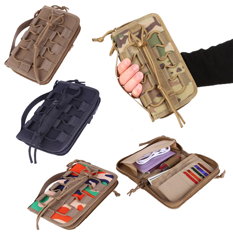 Tactical MOLLE Purse Wallet Men Handbag EDC X-lock Phone Holder Card Organizer Zipper Clutch Bag Camping Hunting Accessories