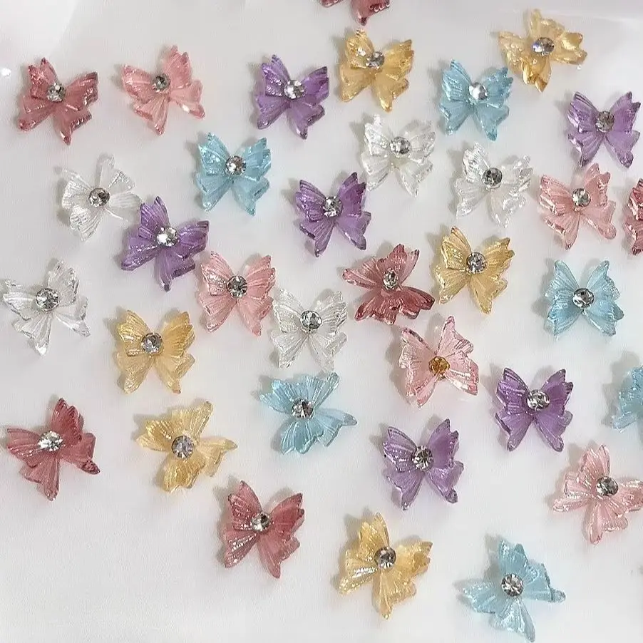 

Exquisite Butterfly Shiny Rhinestones Ice Transparent Resin Crystal Charm Zircon Accessories Nail Art Decorations Manicure Tools