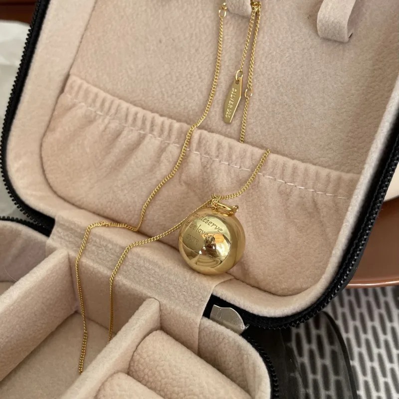 S'STEEL Authentic 925 Silver Round Ball Minimalist Pendant Necklaces For Girls Dainty Matching Engagement Accessories Jewelry