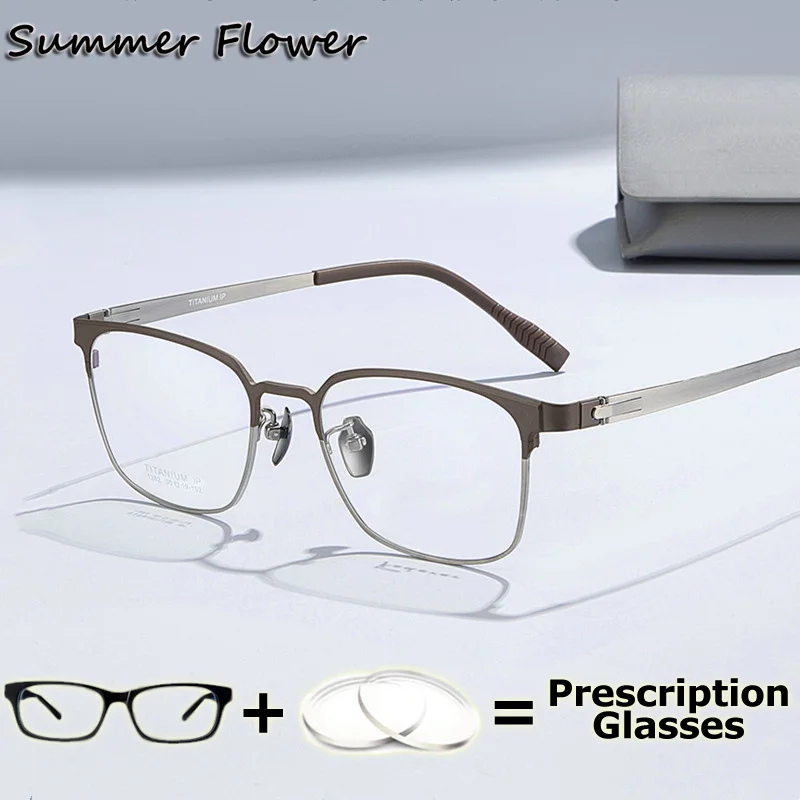 

Prescription Glasses Ultra Thin Light High End Wide Field Optical Progressive Multifocal Lenses Men Anti Blue Light Glasses