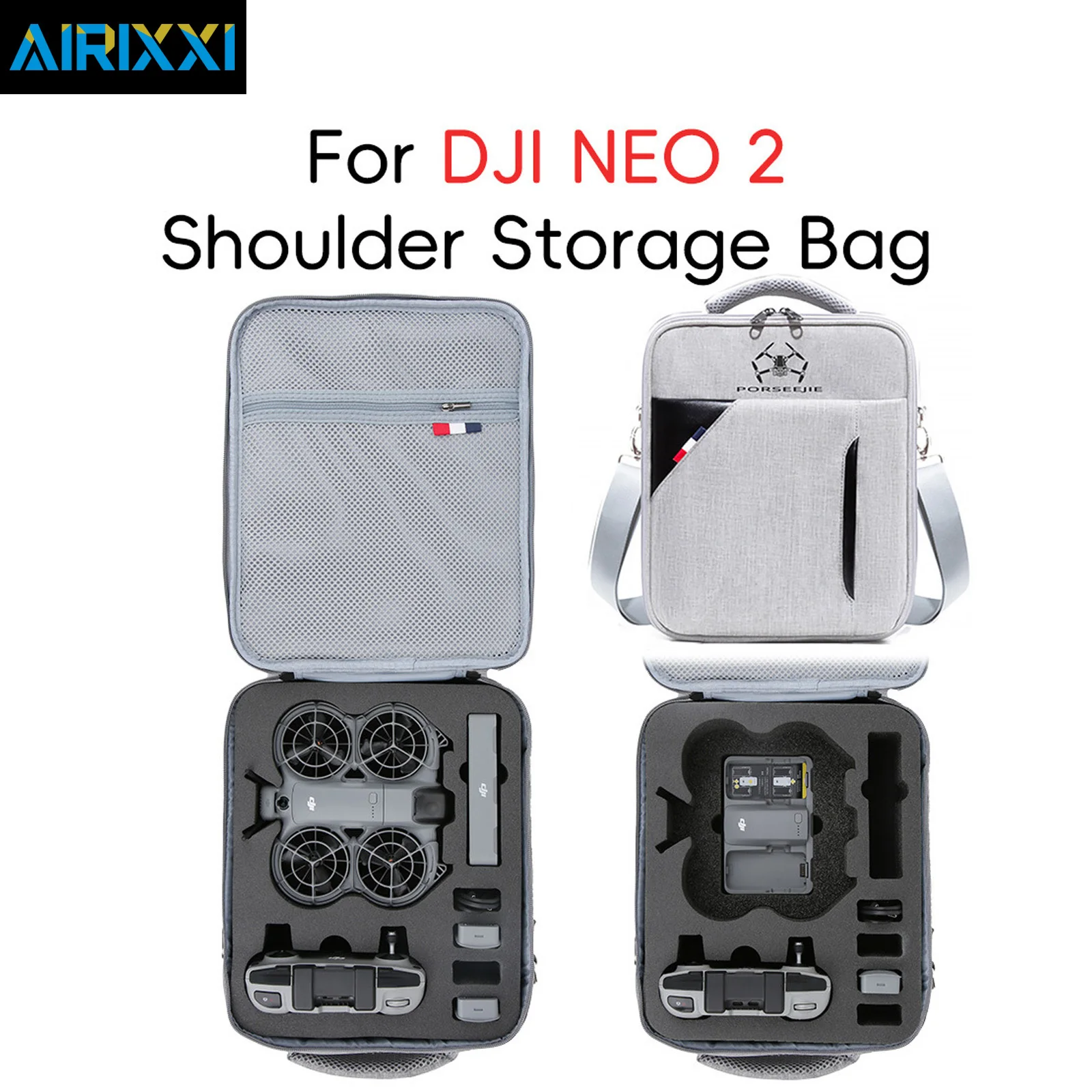Portable Shoulder Storage Bag For Dji Neo 2 Fly More Combo Drone Nylon Carrying Case Fits Neo 2 Drone & Accessories Pouch