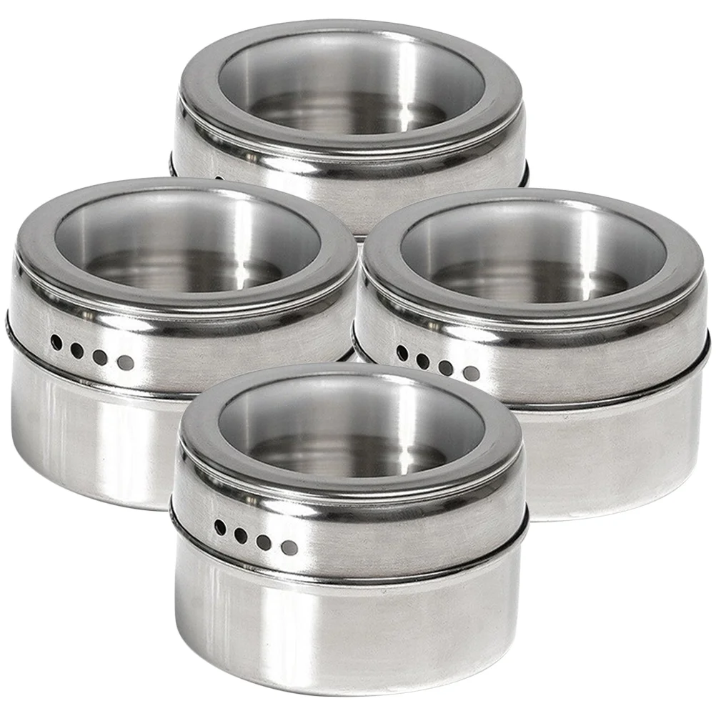 

4 Pcs Stainless Steel Seasoning Bottle Elegant Jar Kitchen Gadget Household Pepper Shaker Dispenser Jars Salt Small