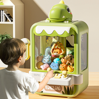 Dinosaur Claw Machine Toys Electronic Arcade Game Adjustable Catch Doll Machine Music Mini Vending Birthday Gift For Kids