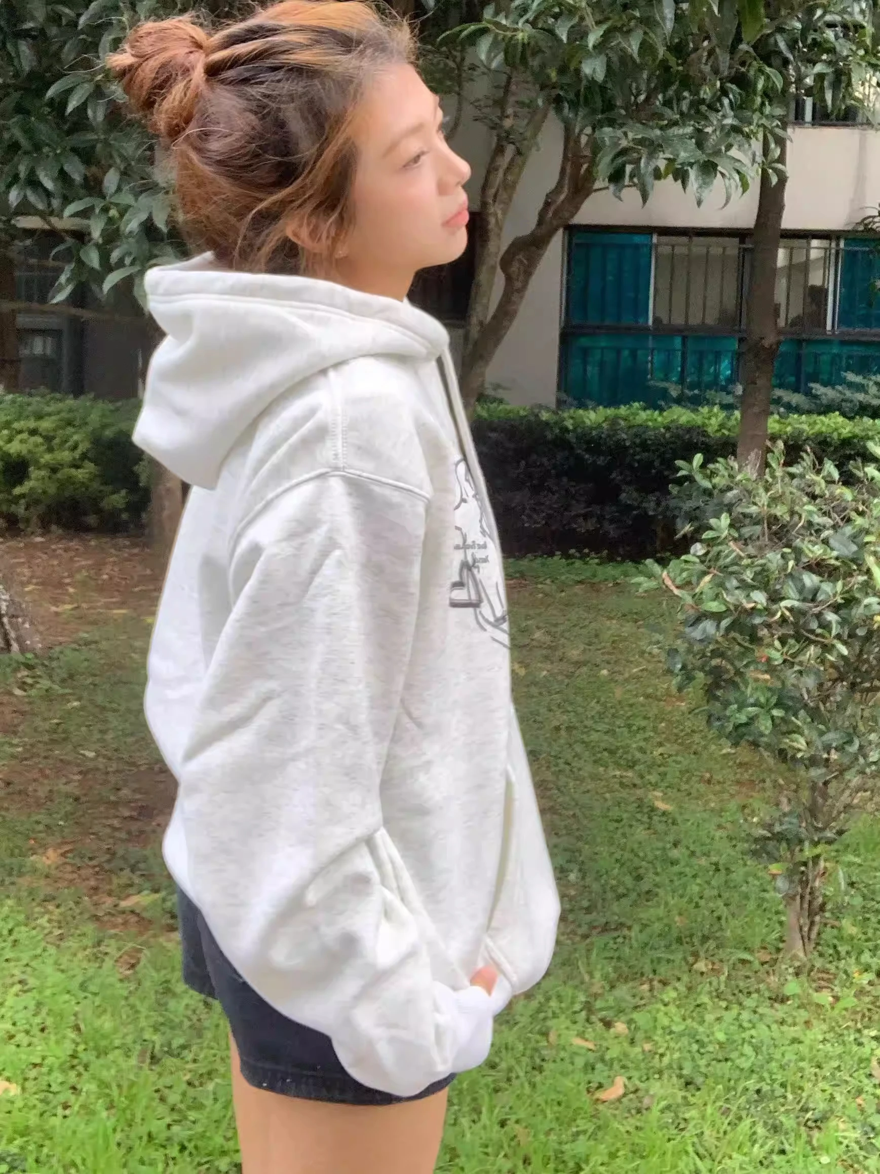 

plus Size Hoodie Women's Thickened Warmth Casual Loose Fit Fleece Lined Autumn Winter Street Style Korean Version Sweatshirt
