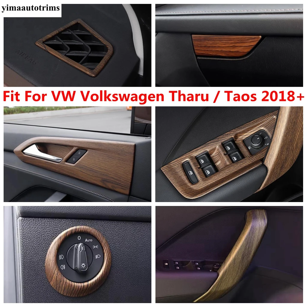 Glove Box / Handle Bowl / Window Lift / Head Light / Door Armrest Panel Cover Trim For VW Volkswagen Tharu / Taos 2018 - 2023