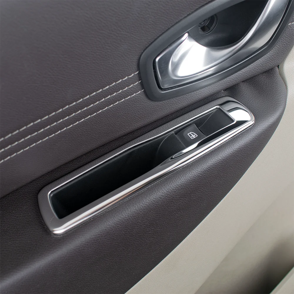 For Renault Scenic 3  Stainless Steel Window Glass Switch Cover Overlay Trim Panel Chrome Car Styling Accessories 4PCS