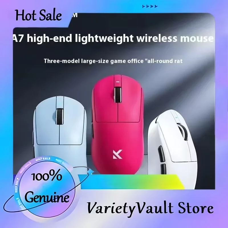 

MCHOSE A7 Ultra Lightweight Wireless Bluetooth Mouse for Gaming And Office 3-Mode Professional Electronic Laptop Mouse Paw3395