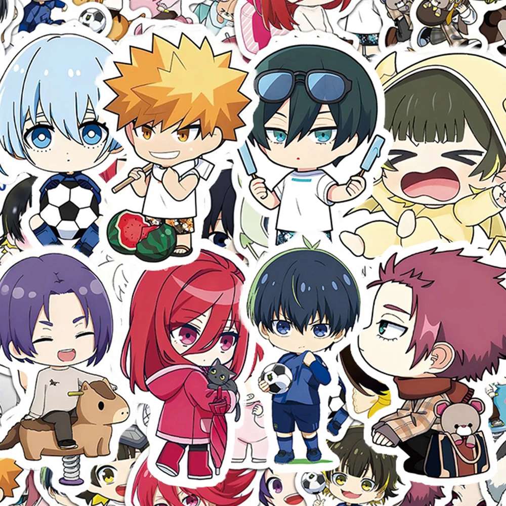 

10/30/50pcs Cute Blue Lock Anime Stickers Kawaii Isagi Yoichi Cartoon Sticker Skateboard Notebook Phone Decals Decoration Gift