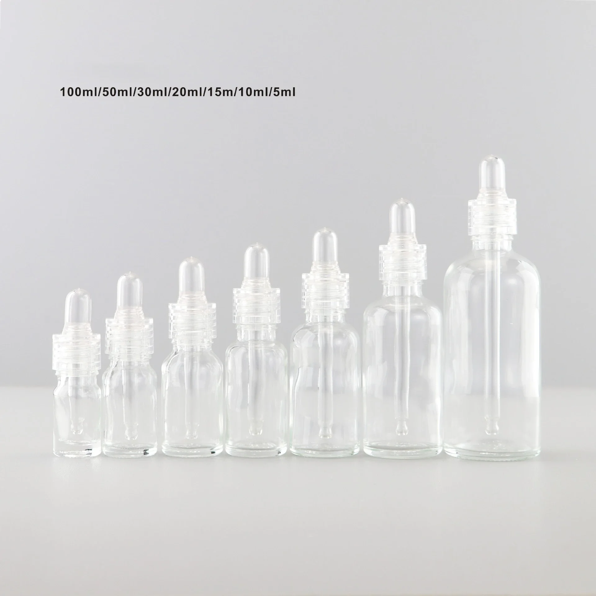 

140pcs 100ml Serum Bottle 30ml Essential Oil Glass Dropper Bottle 50ml 100ml Clear Glass Skin Care Hair Oil 5ml 10ml 15ml 20ml