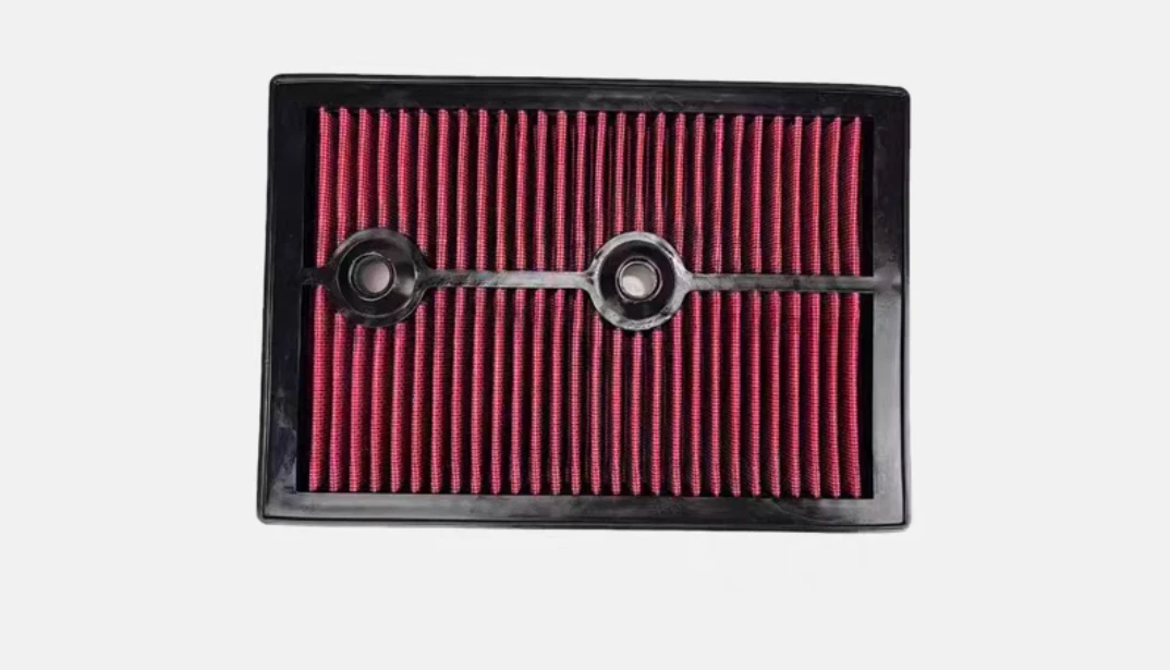 Automobile high-flow air filter element, increased intake style, water washing and filtration