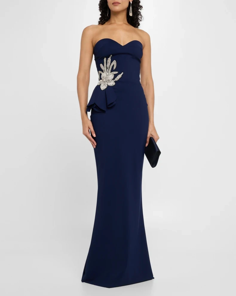 Customized Classic Jersey Rhinestone Trumpet Sweetheart Long Dresses Bespoke Occasion Dresses Formal Sizes Available Matching