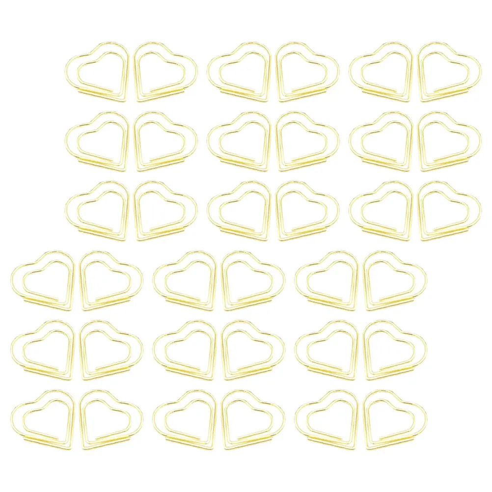

100 Pcs Small Paper Clips Shaped Paper Clips Small Stainless Steel Office Supplies Golden Color Document Organizer
