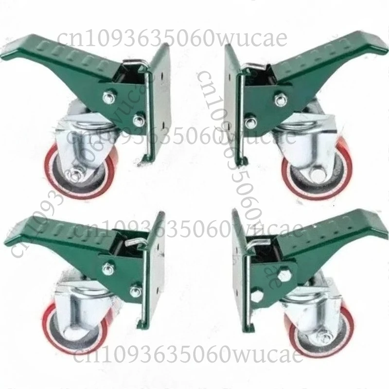 3-inch iron core polyurethane heavy-duty casters for woodworking workbench foot pedal lifting casters