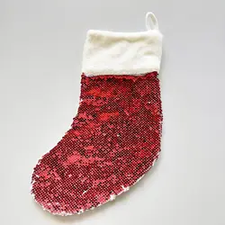 10pcs Sublimation DIY White Blank Polyester Sequins Christmas Stocking