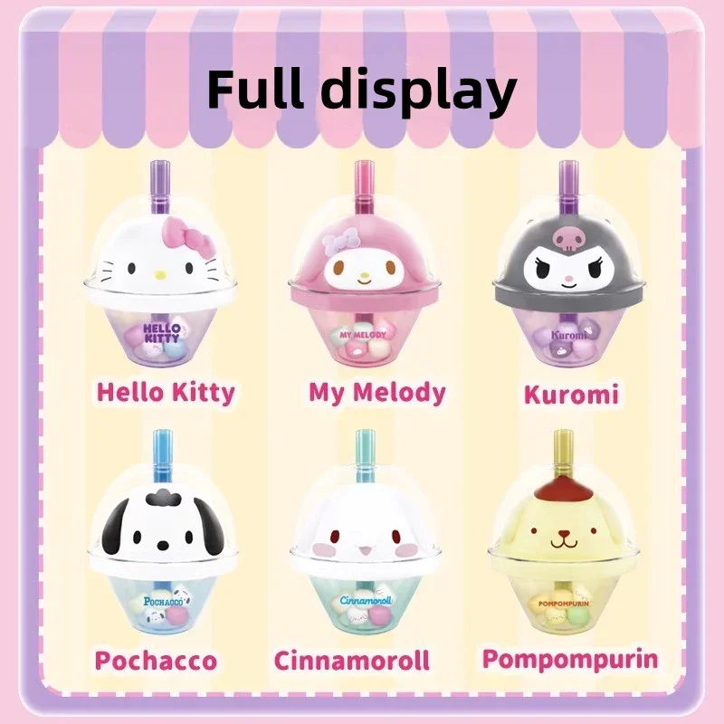 Miniso Sanrio Postacie Bubble Tea Cup Blind Box Hello Kitty Pochacco Ozdoby na biurko Zabawka dla dzieci Prezent urodzinowy