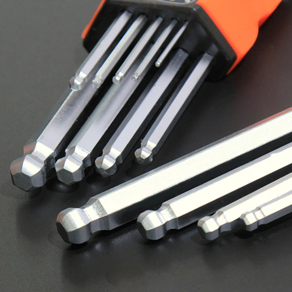 9pcs L-Type Double-End Torx Star Spanner Key Wrench Screwdriver Hex Wrench Set Flat Ball Head Spanner Key Set