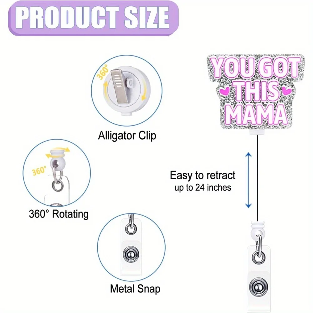 عبوة من بكرات شارة "You Got This Mama". مقاطع معرف قابلة للتطوير لممرضات العمل والتسليم.