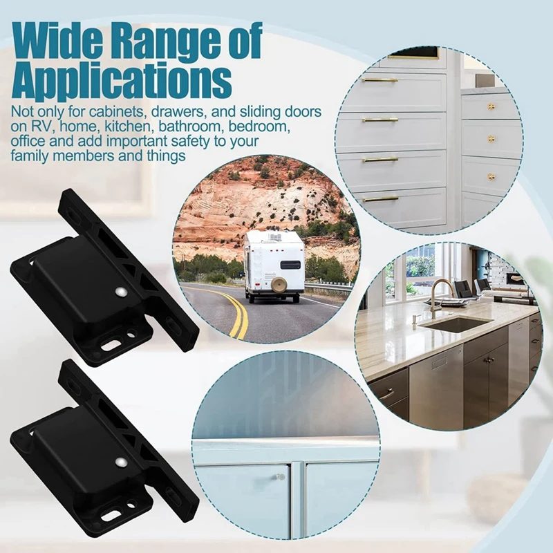 RV Drawer Latch Cabinet Door Latches and Catches 8 Pack with Mounting Screws for RVs Campers