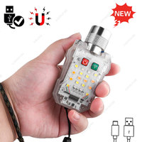New Multifunctional Portable Work Light Keychain Magnetic Flashlight Cap Clip Lamp Head Rechargeable Led Induction Light