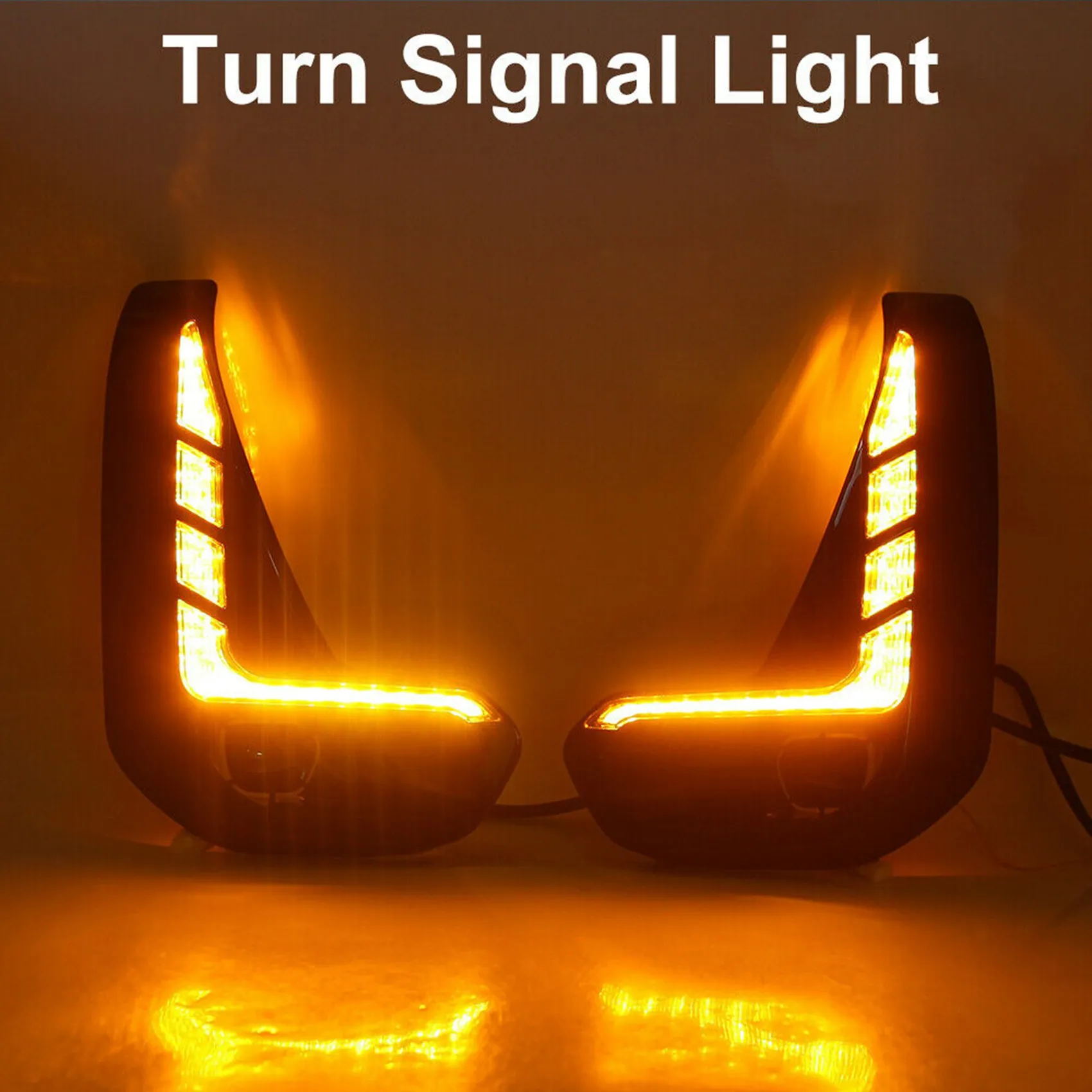 Lively- 4X for Toyota Hilux Revo 2020 2021 LED DRL Daytime Running Lights with Turn Signal Bumper Fog Light Driving Lamp