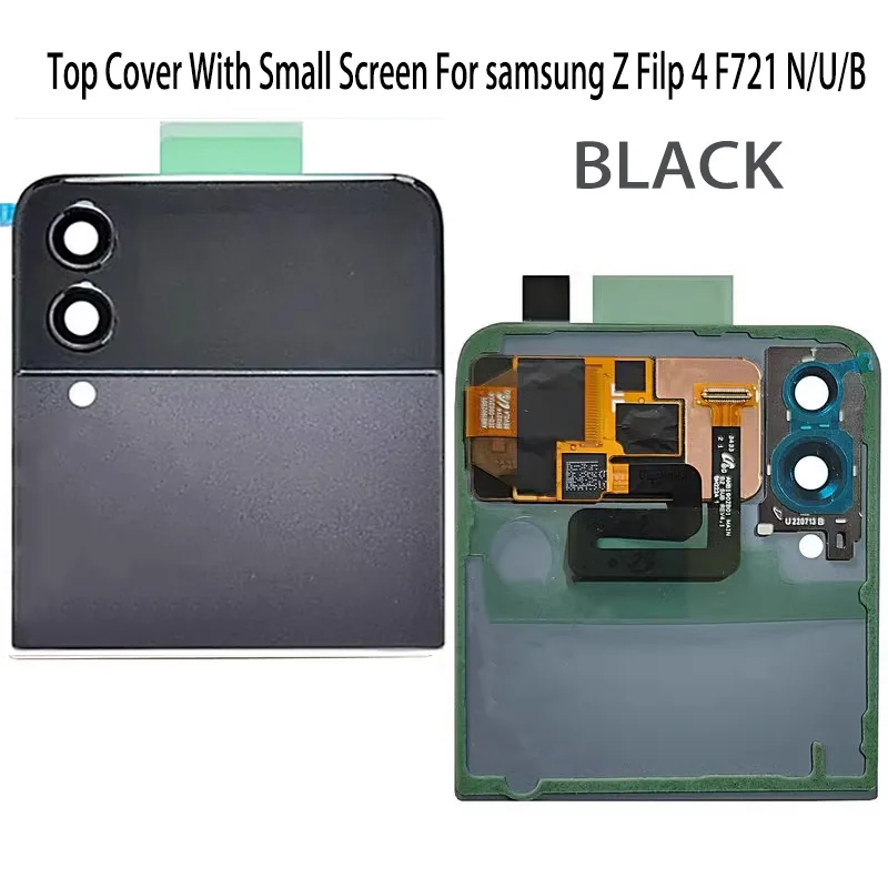 Back Glass Cover  Rear Door Housing with Small LCD Outer Screen Replacement For Samsung Galaxy Z Flip 4 F721 N/U/B