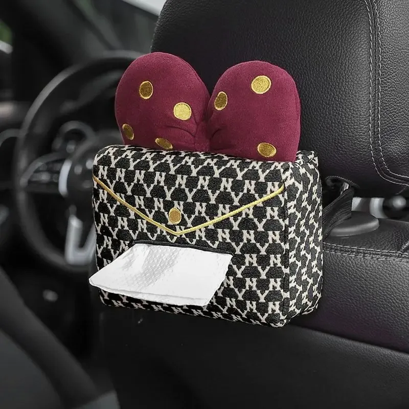

Advanced Sense Thousand Bird Lattice Design Car Tissue Box Car Seat Back Armrest Paper Holder Auto Interior Decoration Supplies