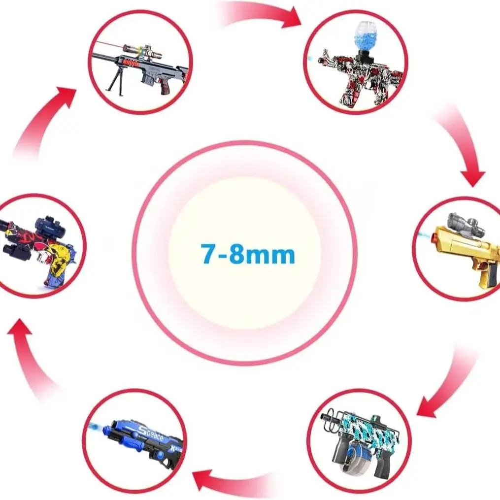 Gel-Kugeln, Perlen, Splat Gun Blaster, 7–8 mm, Wasserball-Dekorationen, Kugel für Orbeez Ball Gun, wachsende Wasserperlen, Kunst-DIY-Zubehör