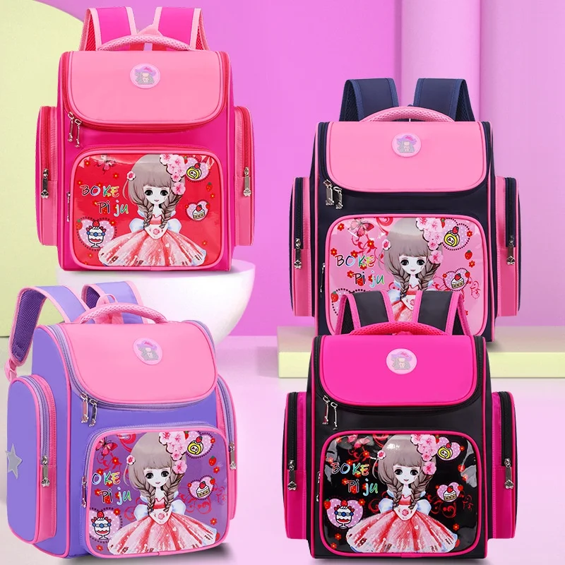 Sweet Girl Princess Flower Cartoon Large Capacity Backpacks for Students 2022 New Children Sweet Fashion Lightweight Schoolbags