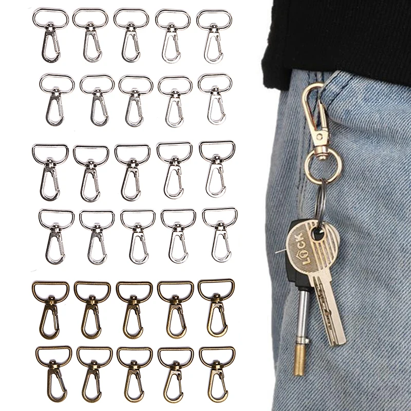 10pcs Metal Bags Strap Buckles Lobster Clasp Collar Carabiner Snap Hook DIY KeyChain Bag Part Accessories