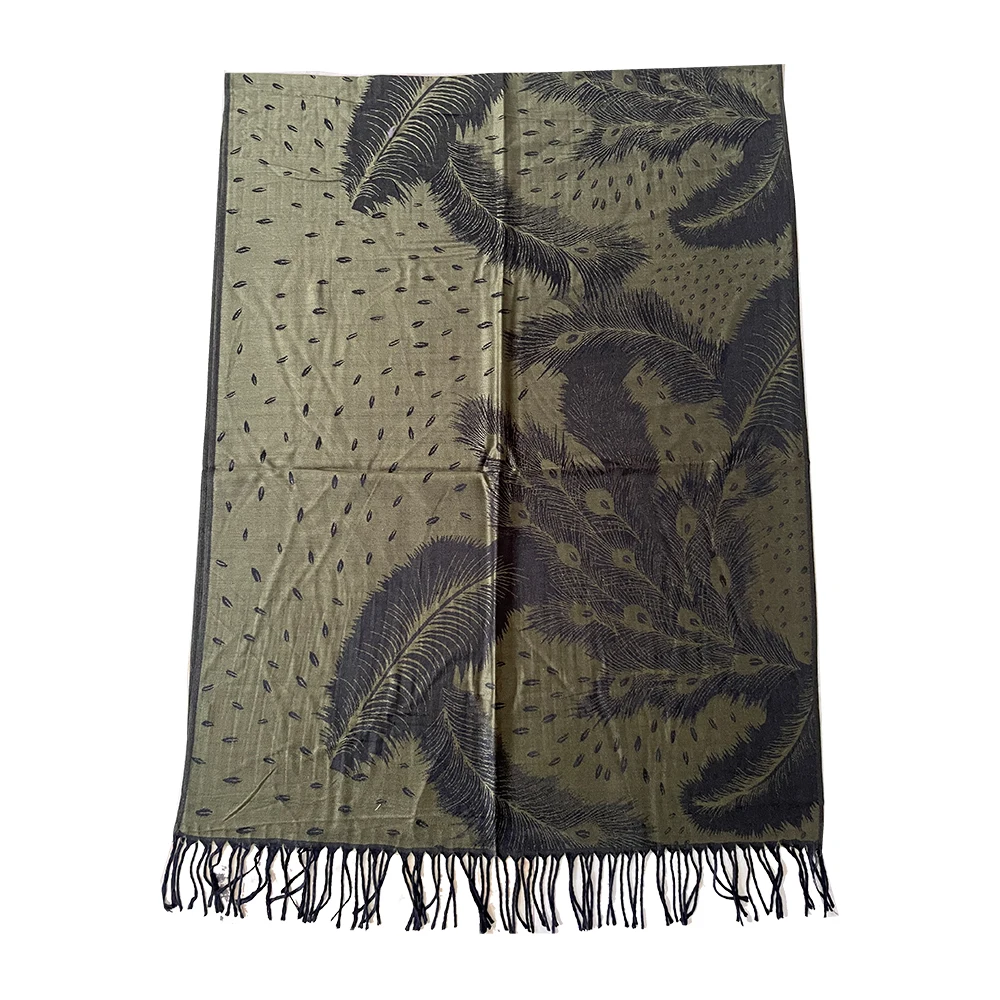 Winter Scarf Women Woven Long Shawls Fashion Jacquard Pashmina Peacock Feather New Arrival