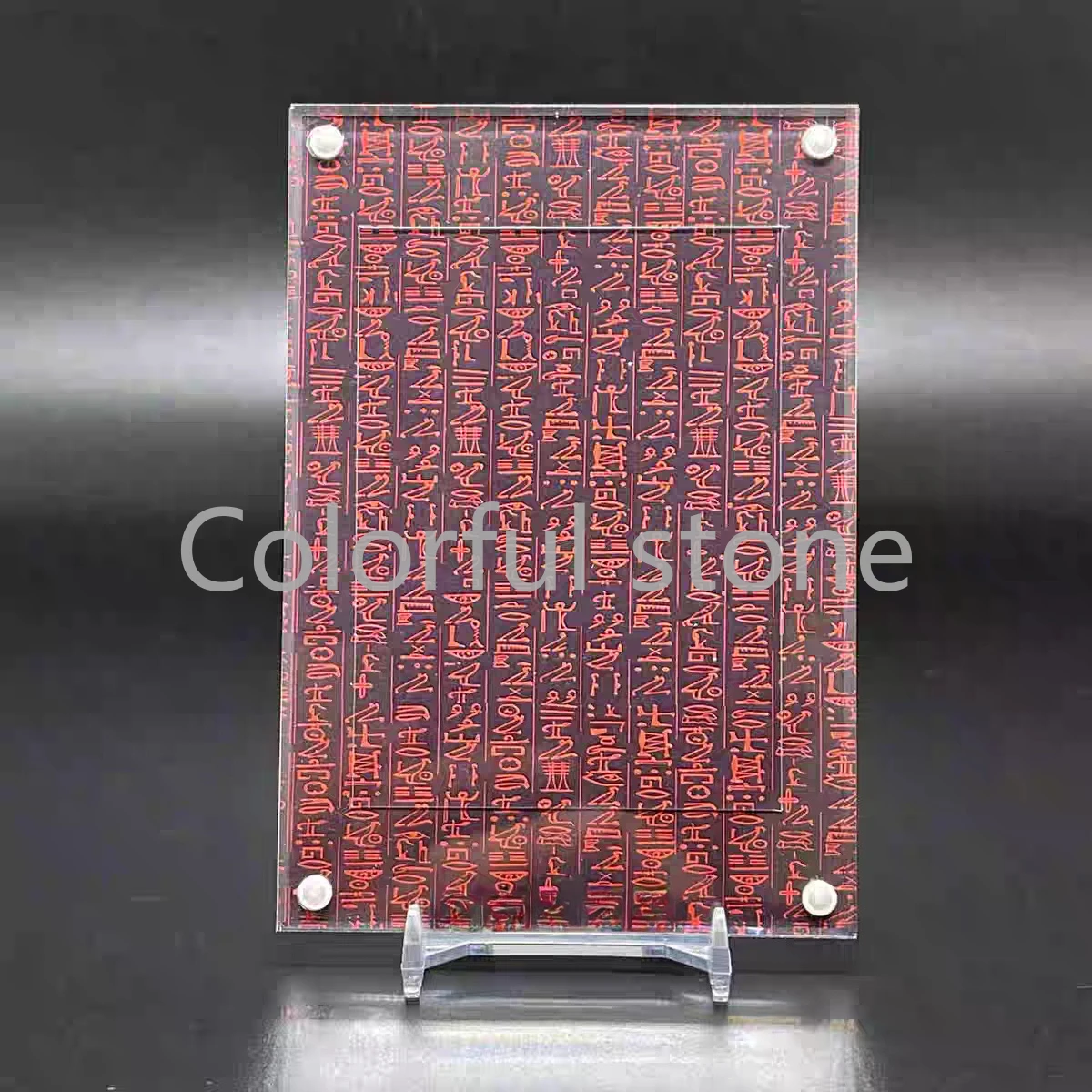 Yu GI Oh Anime Character Card Brick Egyptian God Obelisk the Tormentor Ancient Egyptian Script Background Acrylic Display NoCard