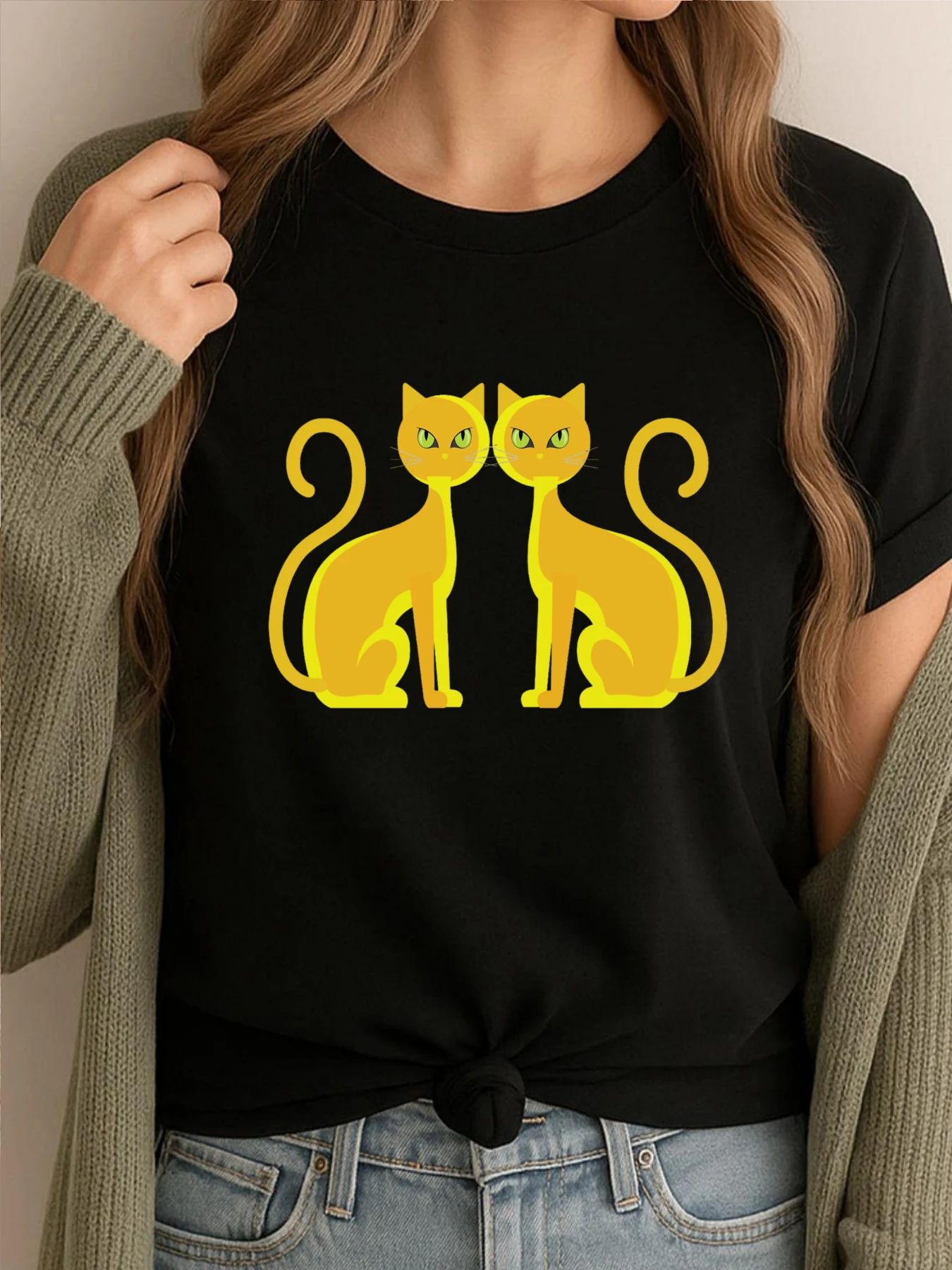 

Футболки с рисунком Cat Lover, мужская одежда, мужские забавные футболки для отдыха, мужские хлопковые удобные футболки высокого качества с принтом