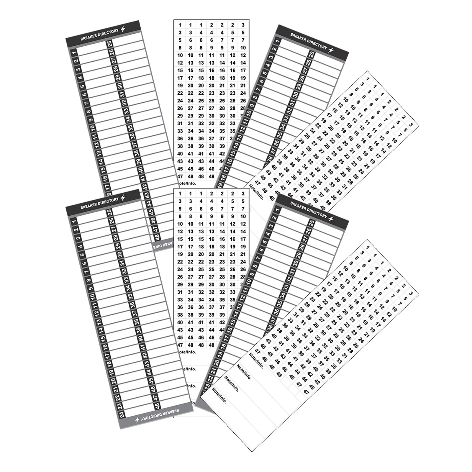 

2 комплекта многоразовых водонепроницаемых этикеток для распределительных щитков и наклеек для выключателей для эффективной организации электрических панелей