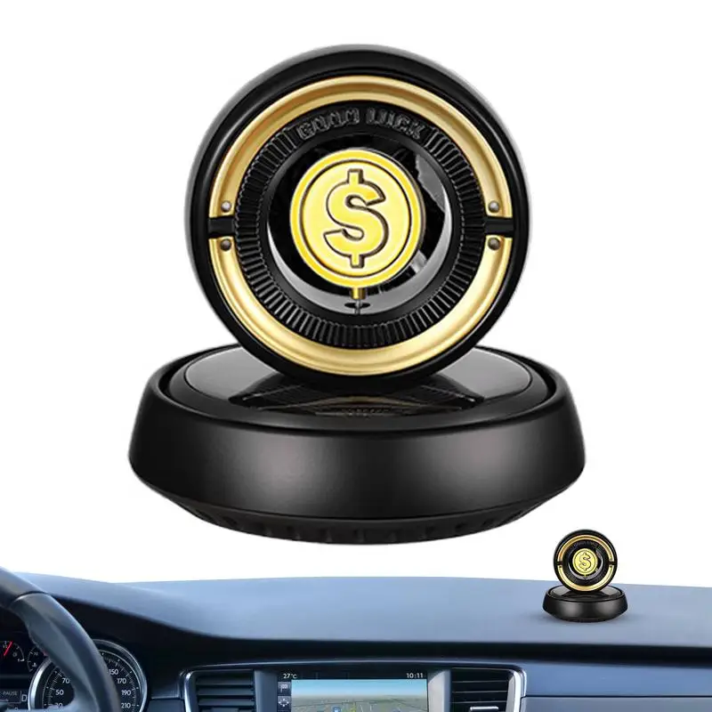 Car Aromatherapy Diffuser Solar Rotating Coin Car Diffuser Air Freshener With Solar Rotation Odor Fighter And Car Odor