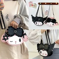 Punk Sanrio Kuromi Purse Handbag Cartoon My Melody Mini Crossbody Bag PU Leather Messenger Bag For Women Girls Cute Shoulder Bag