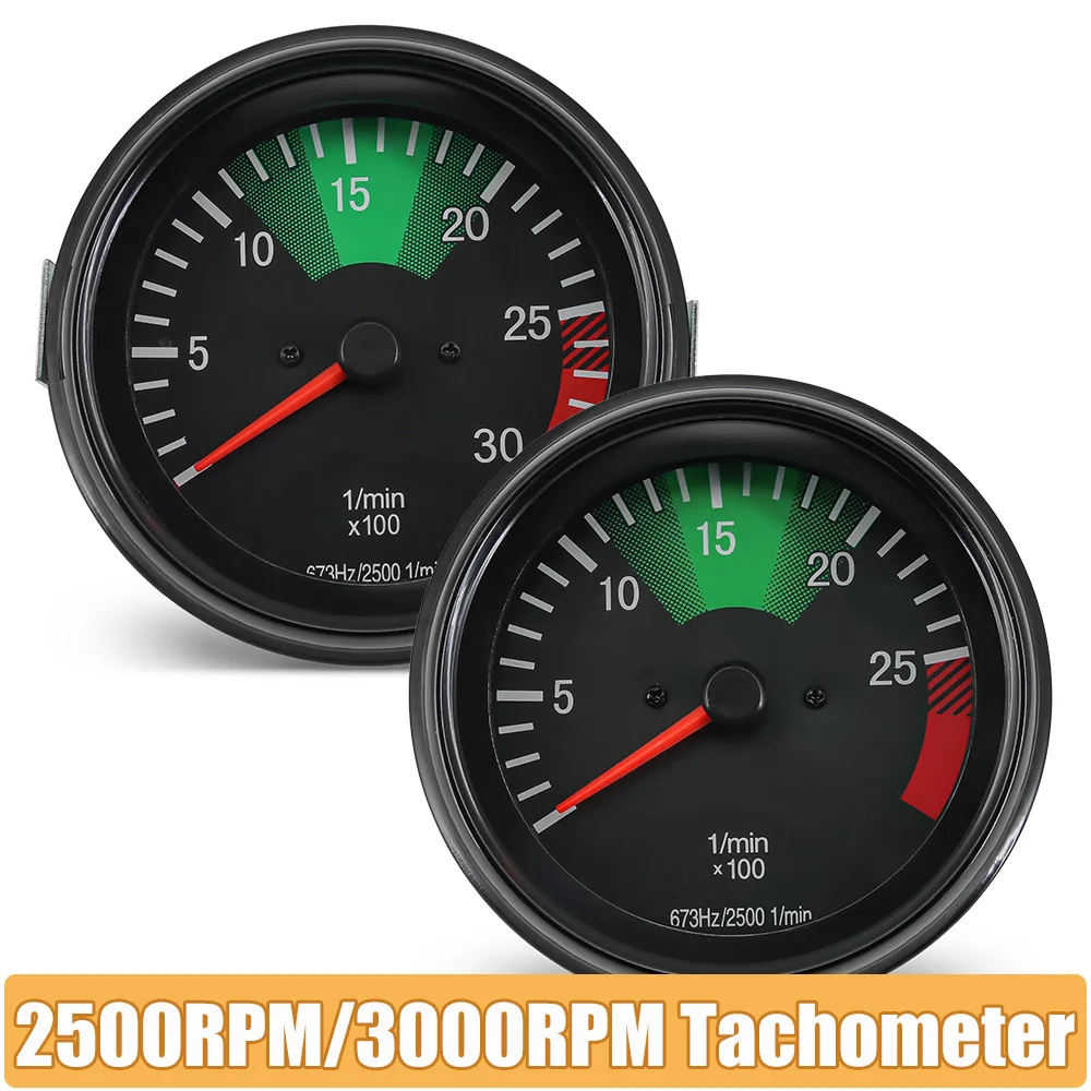 100mm Car Tachometer 2500RPM 3000RPM Tacho Meter Heavy Truck Gauge 025426916 0015424016 RPM Meter For 24V Car Truck for Mercedes
