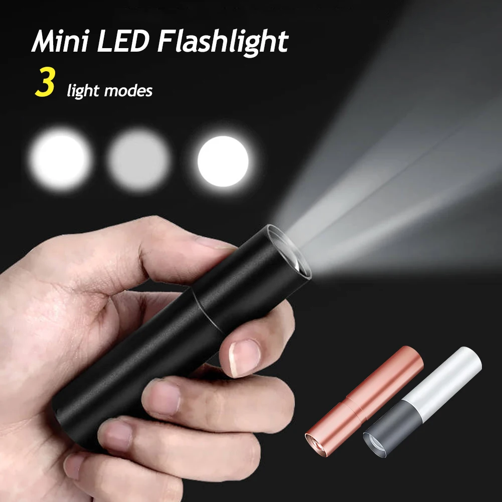 Mini Flashlight USB Rechargeable LED Flashlight Waterproof Telescopic Powerful Torch Lamp Outdoor Work Zoom Portable Torch